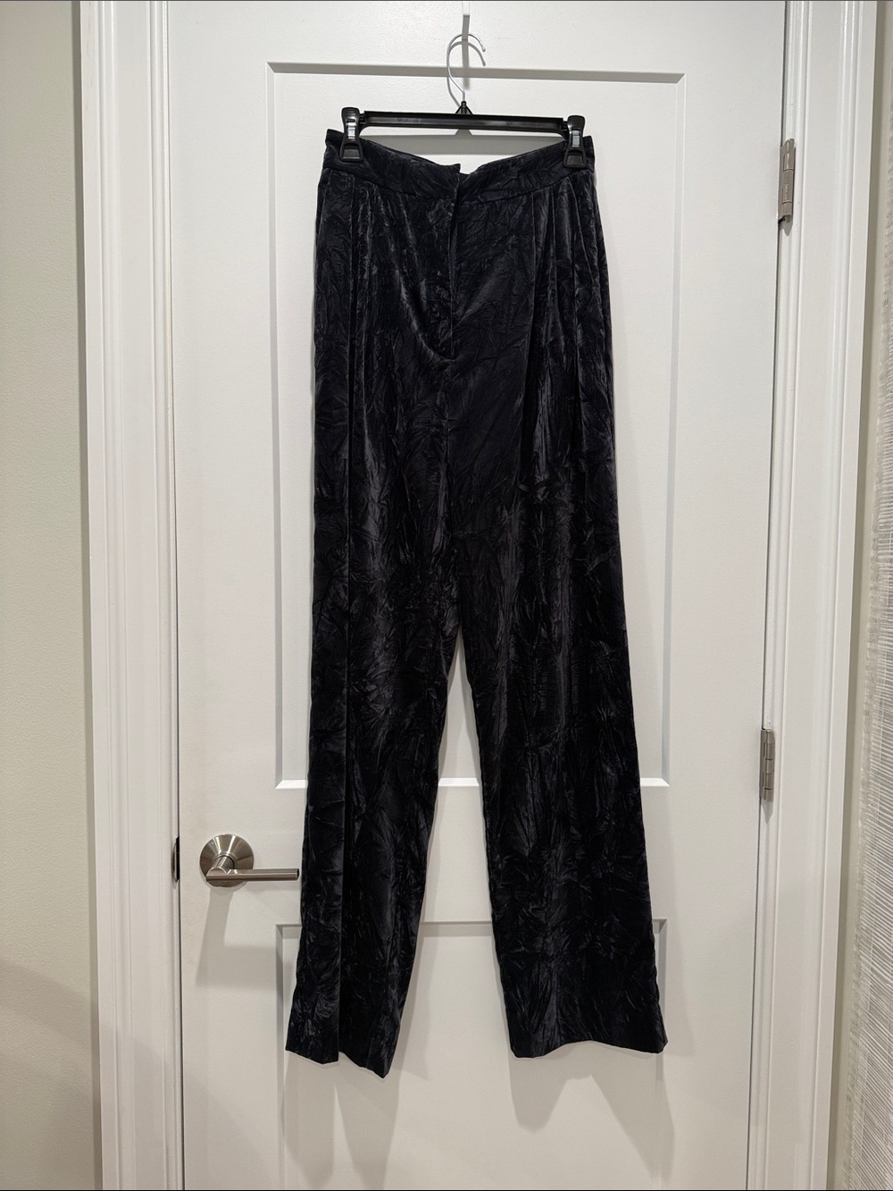 Ink Velvet Wide-Leg Pants